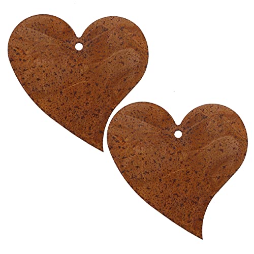 Rostikal 2er Deko Set Herz 7 cm Hängedeko Fenster Geschenk Hochzeit Rost Deko Vintage Deko von Rostikal
