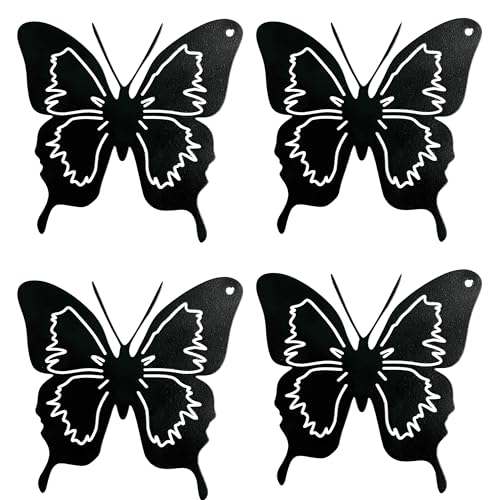 Rostikal 4er Set Wanddeko Metall Schmetterlinge 12 cm Deko Wohnzimmer von Rostikal