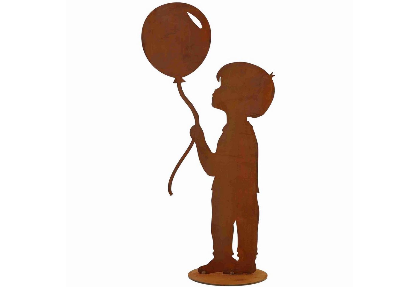 Rostikal Dekofigur Gartenfigur Junge mit Luftballon, Echter Rost von Rostikal
