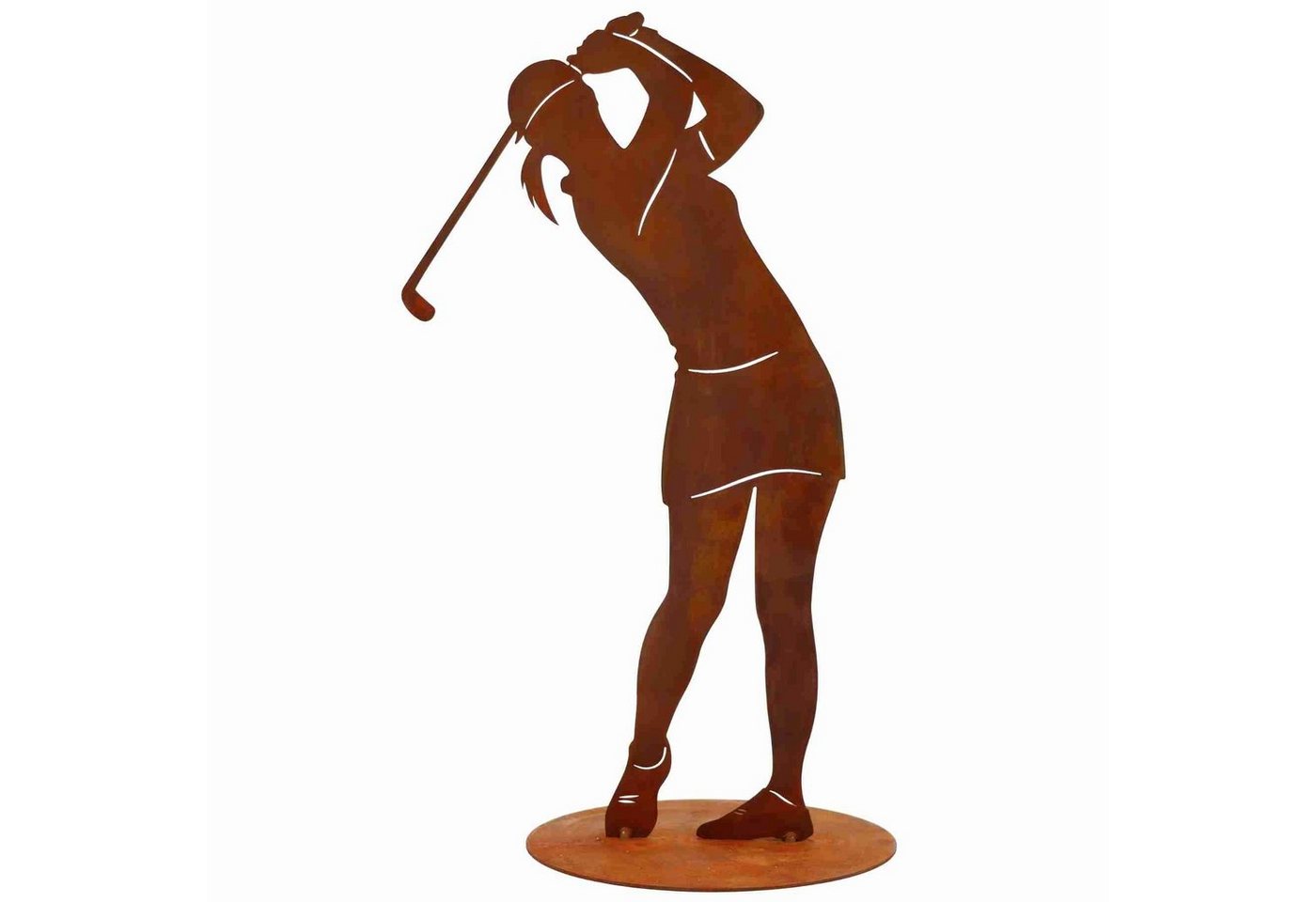 Rostikal Dekofigur Golf Spielerin, Echter Rost von Rostikal