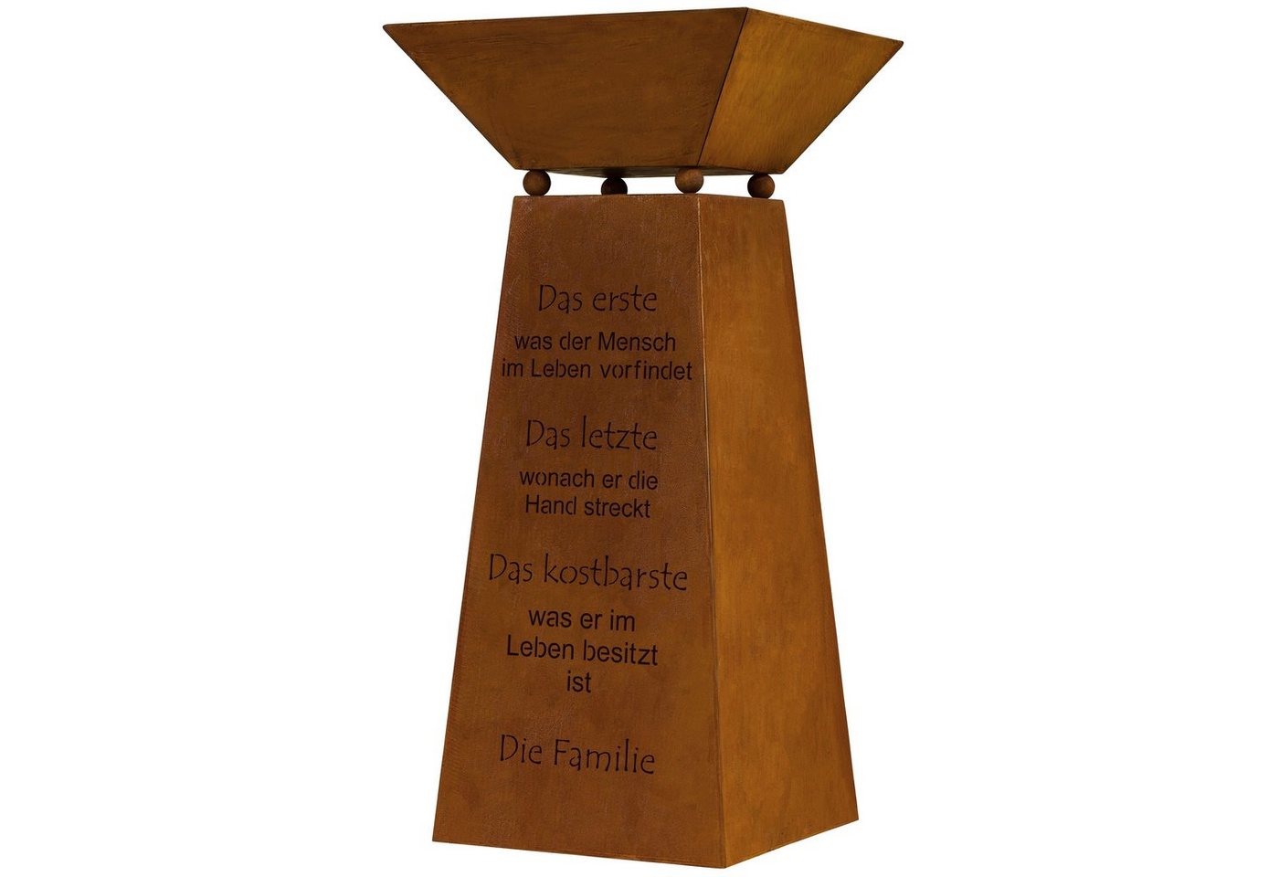 Rostikal Dekosäule Pflanzschale mit Säule Spruch Familie (Set), Echter Rost von Rostikal