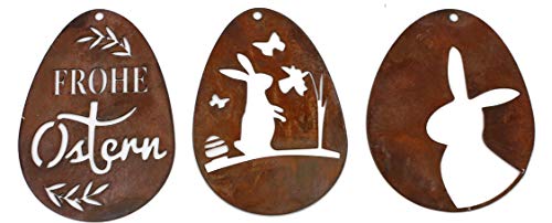 Rostikal 3er Set Ostereier zum Aufhängen 8 x 5,5 cm Edelrost Gartendeko Vintage Deko Ostern Rostikal 3er Set Ostereier zum Aufhängen 8 x 5,5 cm Edelrost Gartendeko Vintage Deko Ostern von Rostikal