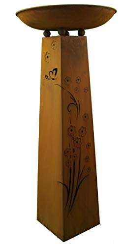 Rostikal | Edelrost Säule mit Pflanzschale Blumensäule zur Gartendeko aus Metall mit eigenen Namen | 115 cm von Rostikal