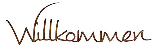 Rostikal Shabby Chic Deko Schriftzug Willkommen 35 x 9 cm Gartendeko Vintage Hängedeko Rost von Rostikal