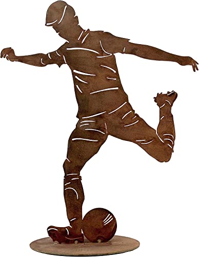 Rostikal Fußball Deko Geburtstag Geschenk 40 cm - Gartendeko Figuren Rost Edelrost von Rostikal