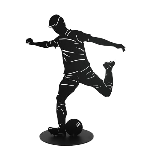 Rostikal Fußballer Figur 40 cm schwarz Metall Fußball Deko Skulptur Garten Wohndeko Rostikal Fußballer Figur 40 cm schwarz Metall Fußball Deko Skulptur Garten Wohndeko von Rostikal