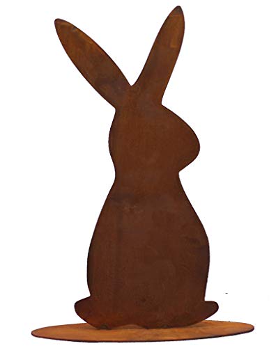 Rostikal Gartendeko Osterhase 25cm - Wetterfeste Frühlings- und Osterdekoration aus hochwertigem Edelrost von Rostikal