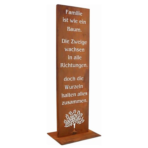 Rostikal Gartenschild Familie - Extra harmonisches Design im Rost Finish 55 cm - Ideal für liebevolle Akzente in Heim und Garten - robust & wetterfest von Rostikal