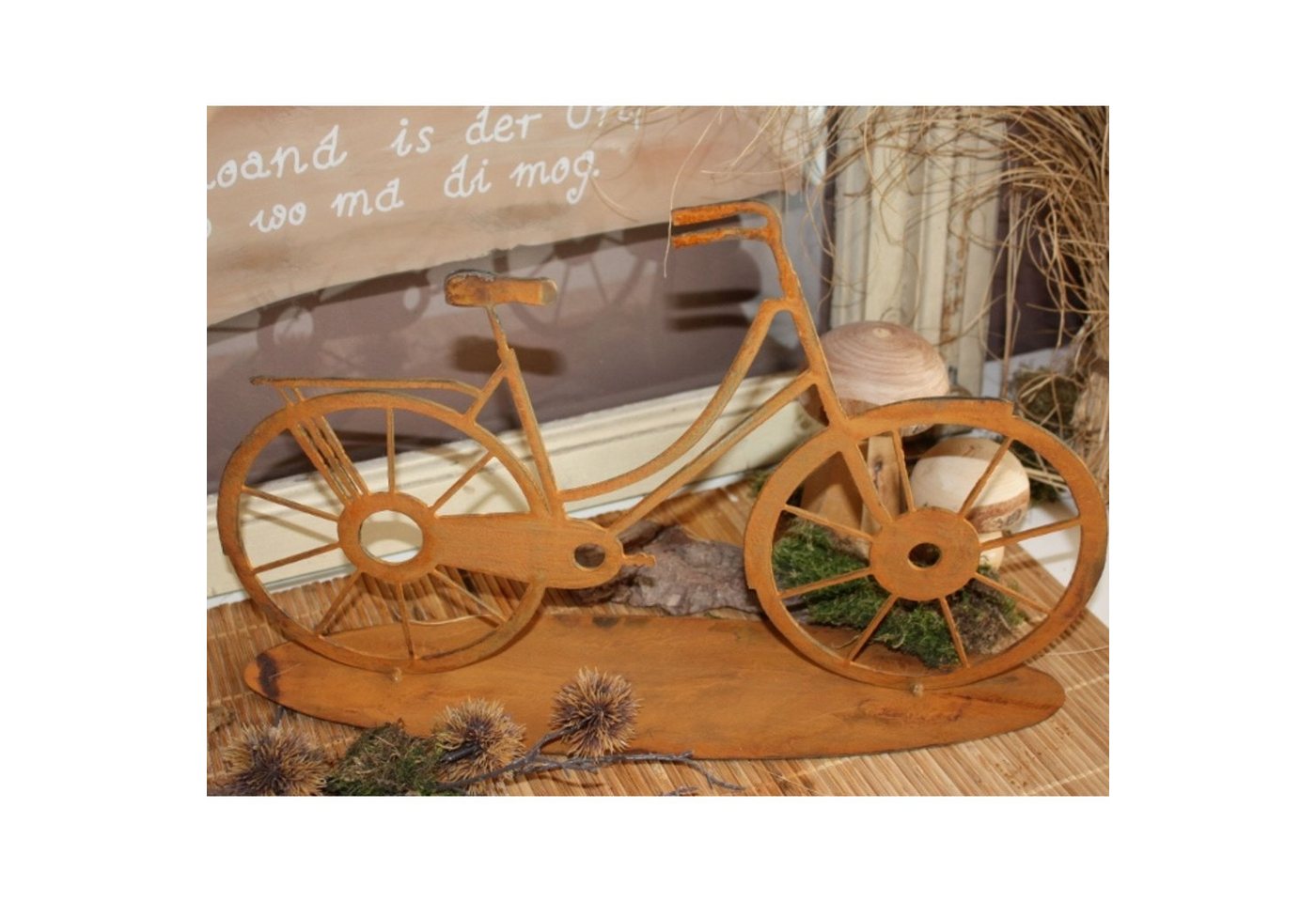 Rostikal Gartenfigur Fahrrad Deko Figur Garten Metall, Echter Rost von Rostikal