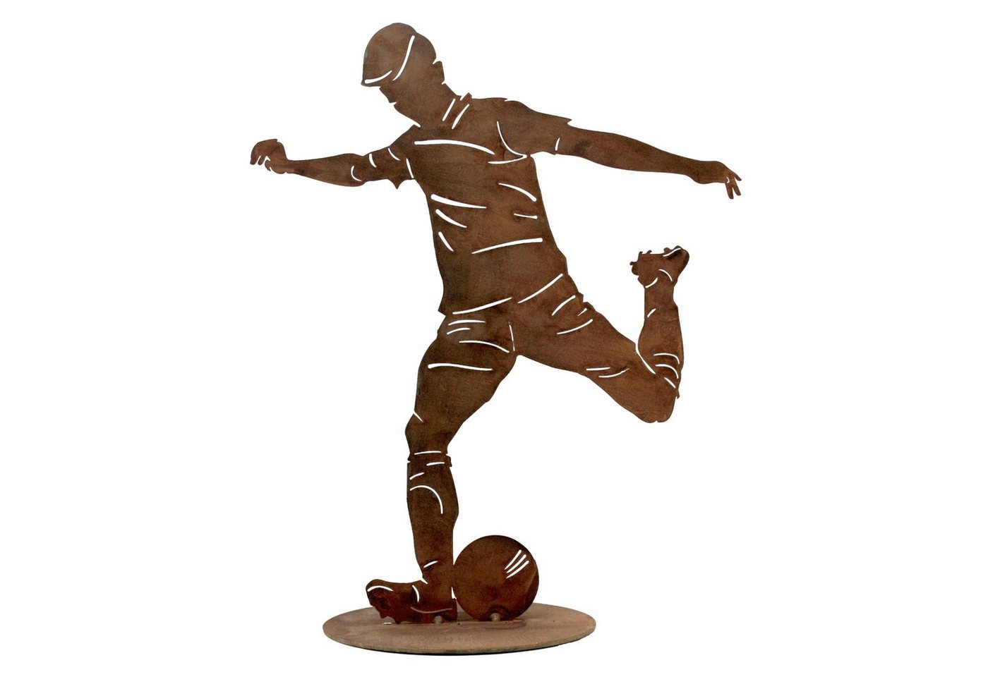 Rostikal Gartenfigur Fußball Dekofigur 40 cm Fußballspieler, Wahlweise in schwarz oder rostig von Rostikal