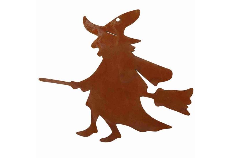 Rostikal Gartenfigur Metall Hexe Dekofigur als Gartenstecker oder Hängedeko, Echter Rost von Rostikal