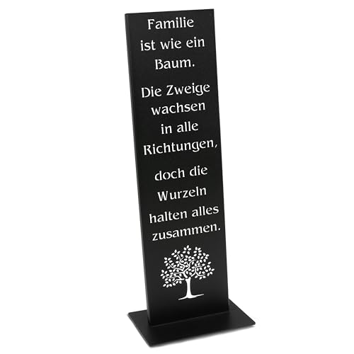 Rostikal Gartenschild - Elegantes Design 55 cm - mit edler schwarzer Beschichtung auf Bodenplatte - Perfekt für Dekoliebhaber von Haus und Garten von Rostikal