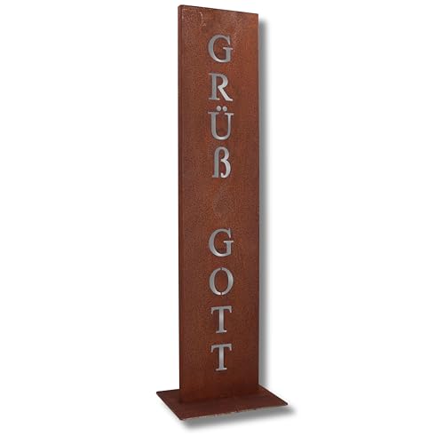 Rostikal Gartenschild Grüß Gott 71 x 15 cm - Ausgefallenes Türschild in Rostoptik für Moderne Gartendeko - Nachhaltig und Wetterfeste Gartendeko für Eingangsbereich Rostikal Gartenschild Grüß Gott 71 x 15 cm - Ausgefallenes Türschild in Rostoptik für Moderne Gartendeko - Nachhaltig und Wetterfeste Gartendeko für Eingangsbereich von Rostikal