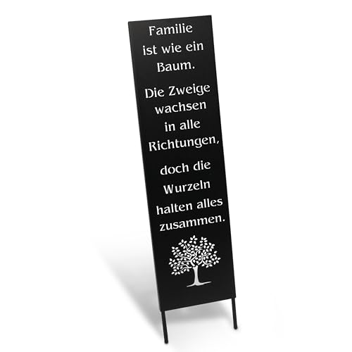Rostikal Gartenstecker Metall 55 cm - Familie Deko Schild mit Spruch - Hochwertige Gartendeko für Garten, Terrasse und Balkon - Wetterfest, stabil und in Schwarz Rostikal Gartenstecker Metall 55 cm - Familie Deko Schild mit Spruch - Hochwertige Gartendeko für Garten, Terrasse und Balkon - Wetterfest, stabil und in Schwarz von Rostikal