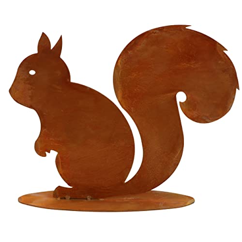 Rostikal | Herbst Deko Eichhörnchen Figur aus Metall | Rost Garten Dekoration | 20,5 cm hoch von Rostikal