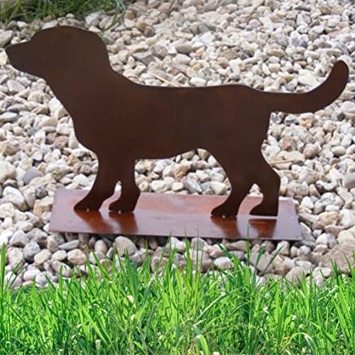 Rostikal Hundefigur Garten Rost Deko Hund 50 cm Gartendeko Vintage Deko Wohnzimmer von Rostikal