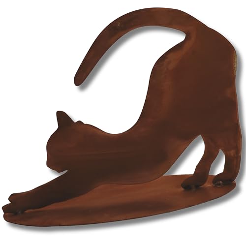 Rostikal Rost Katze Stehend 23 cm - Ausgefallene Katzenfigur, Gartendeko für Draußen Wetterfest, Deko für Garten - Einzigartiges Geschenk und Hingucker von Rostikal