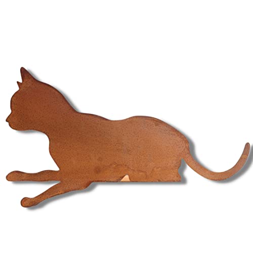 Rostikal Katzen Gartenfigur Kantenhocker 45 x 24 cm Zimmer Deko Wohnzimmer Gartendeko Rost von Rostikal