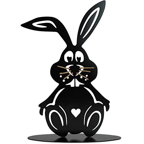 Rostikal Metall Osterhase Figur 30 x 19 cm Gartendeko Ostern Deko Frühling schwarz von Rostikal