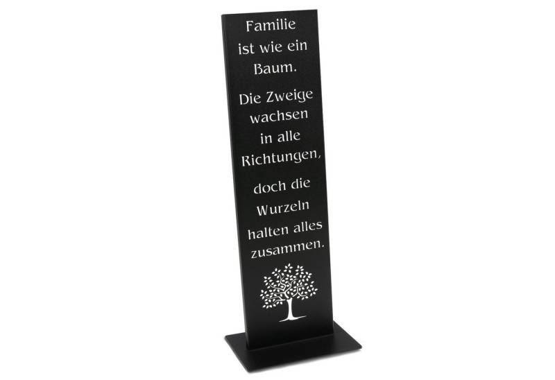 Rostikal Metallschild Gartenschild Metall Deko Familie Spurchtafel Gartendeko schwarz, (1 St), Handmade von Rostikal