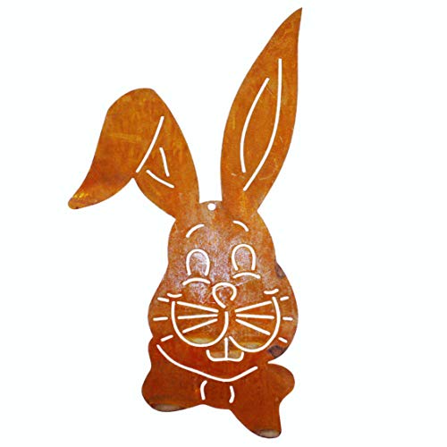 Rostikal Osterdeko zum aufhängen 25 x 18 cm Osterhase Hängedeko Fenster Edelrost Deko Frühling von Rostikal