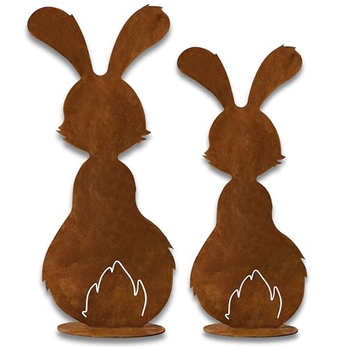 Rostikal Osterhasen im 2er Spar Set – Handgefertigte Rost Metall Osterdekoration 25 cm und 30 cm – Frühlingshafte Deko für Wohnzimmer, Garten und Terrasse Rostikal Osterhasen im 2er Spar Set – Handgefertigte Rost Metall Osterdekoration 25 cm und 30 cm – Frühlingshafte Deko für Wohnzimmer, Garten und Terrasse von Rostikal