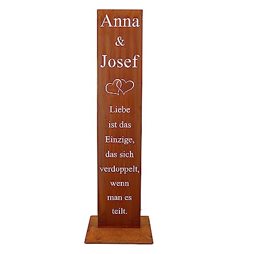 Rostikal Personalisierte Dekoration 100 cm mit Spruch und Namen Hochzeit Deko Schild von Rostikal