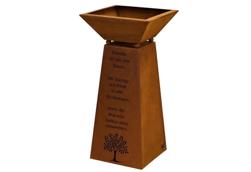 Rostikal Pflanzkübel Familie Deko Säule Garten 72 cm Pflanzgefäß (Set, 2tlg), echter Rost von Rostikal