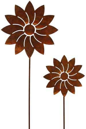 Rostikal Rost Deko Blume modern 50 cm Gartenstecker Dekoration Edelrost Gartendeko Vintage von Rostikal