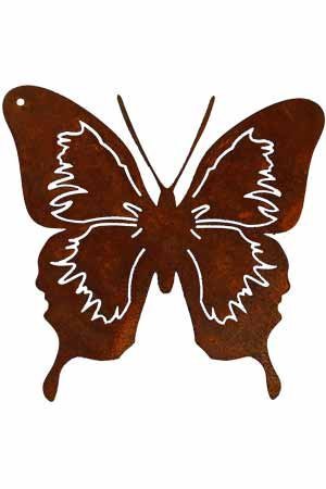 Rostikal | Rost Metalldeko Schmetterling | Gartenstecker Falter in Edelrost | 12 x 12 cm auf 40 cm Stab von Rostikal