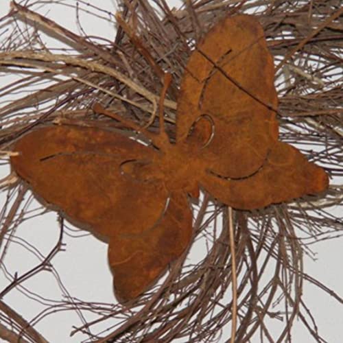 Rostikal Schmetterling Deko Gartenstecker Rost Figur 52 cm Gartendeko Vintage Beestecker von Rostikal