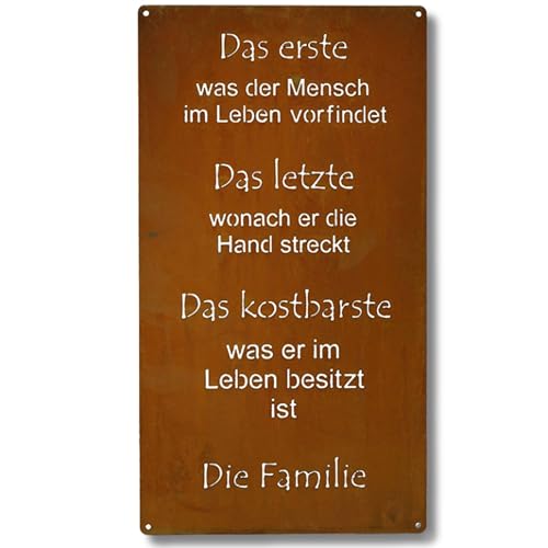 Rostikal Spruchtafel Familie 30x15 cm - Edelrost Metall Gartenschilder zum Hängen - Ideale Gartendeko Geschenk als robuste und wetterfeste Garten Rost Deko Rostikal Spruchtafel Familie 30x15 cm - Edelrost Metall Gartenschilder zum Hängen - Ideale Gartendeko Geschenk als robuste und wetterfeste Garten Rost Deko von Rostikal