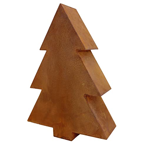 Rostikal Weihnachten Deko Set Edelrost-Tannenbaum 31 cm und 41 cm Tischdeko Weihnachtsdeko aussen von Rostikal