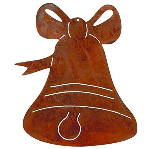 Rostikal Weihnachtsdeko Glocke Fensterdeko hängend 18 x 15 cm Deko Metall Rost Gartendeko von Rostikal