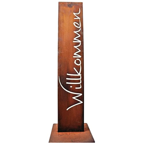 Rostikal | Willkommen Schild | Garten Stele | Edelrost Gartendekoration auf Bodenplatte | Rostoptik 100 cm Rostikal | Willkommen Schild | Garten Stele | Edelrost Gartendekoration auf Bodenplatte | Rostoptik 100 cm von Rostikal