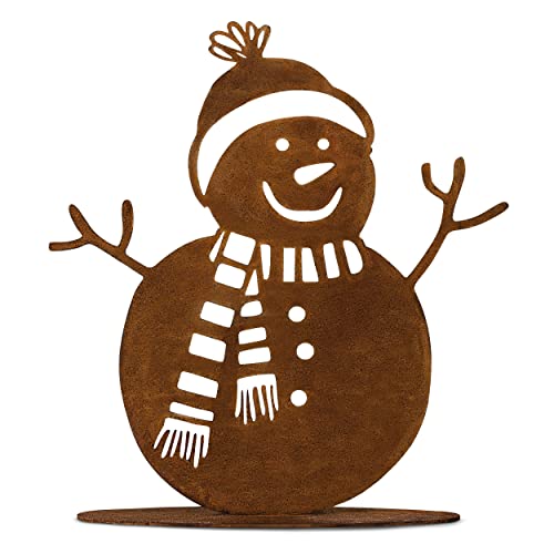 Rostikal | Winterdeko Schneemann Rost Gartendeko Weihnachten | 20 cm hoch von Rostikal