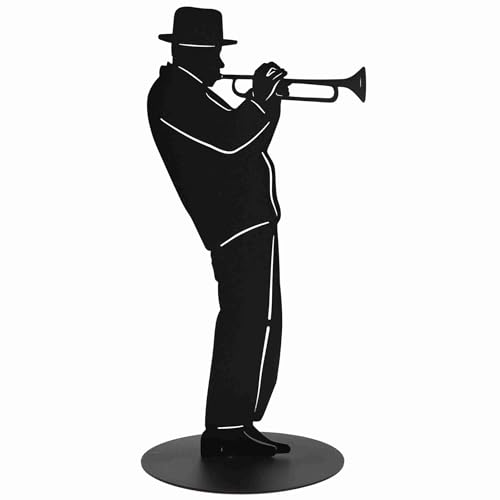Rostkal Trompeter Figur 40 cm Metall Garten Deko Wohnzimmer Skulptur schwarz Rostkal Trompeter Figur 40 cm Metall Garten Deko Wohnzimmer Skulptur schwarz von Rostikal