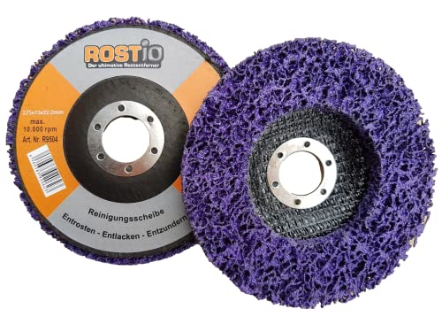 2 x Rostio CSD Scheibe 125 mm Lila | purple für Winkelschleifer | Flex | Reinigungsscheibe | 2 Stück von Rostio