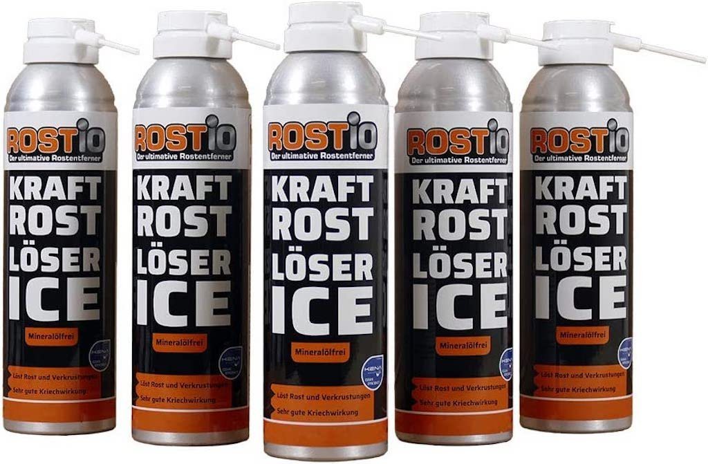 Rostio Kraft Rostlöser ICE, Eis-Rostlöser Spray Rostentferner (5-St) von Rostio