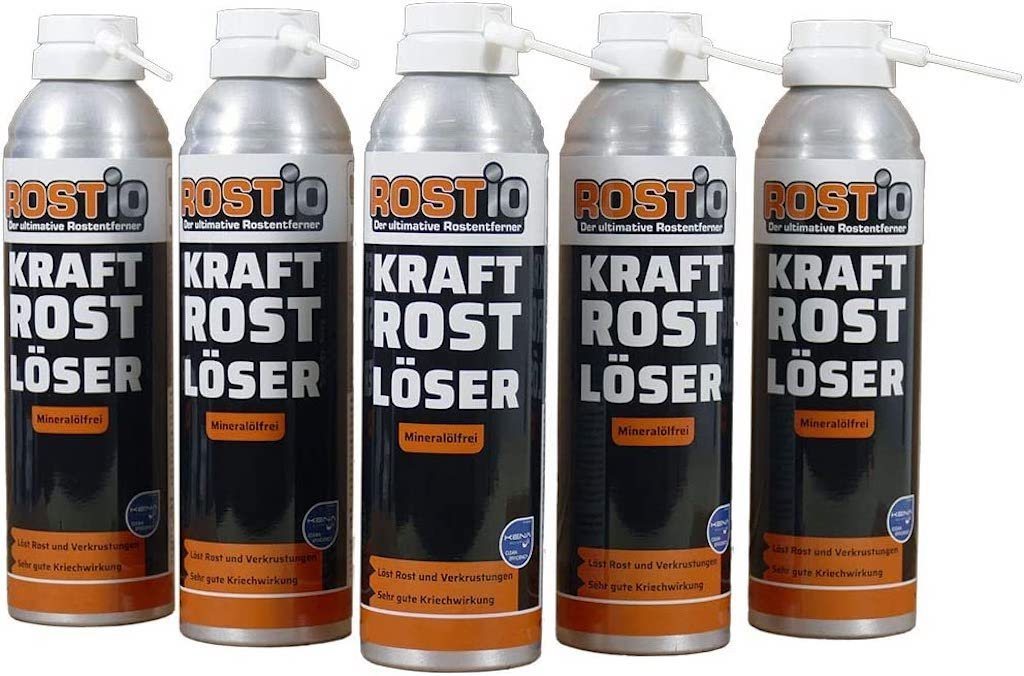 Rostio Kraft Rostlöser Spray für Schrauben Muttern Rostentferner (5-St) von Rostio