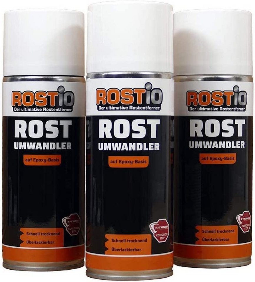 Rostio Rostio Rostumwandler Spray 400 ml Spraydose Rostentferner (3-St. 400ml) von Rostio