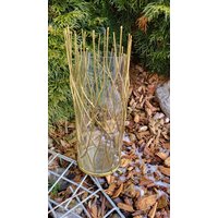 Glas Windlicht, Draht, Weiß, Gold, Deko, Vintage Shabby, Besonderes Geschenk, Geschenkidee, Kerze von Rostwerke