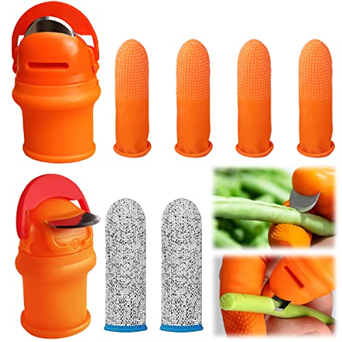 Gardening Thumb Knife, RosyFate 8 Stück Silikon Daumenmesser mit Anti-Schnitt Fingerabdeckung, Fingermesser, Garten Gadget für Obst Gemüse Picking Trimmen Pflanzen von RosyFate