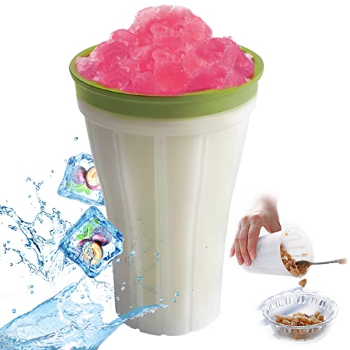 Magic Slushy Maker Squeeze Cup, RosyFate Slushy Becher Selber Machen, Ice Cup Maker,Slushy Becher Zum Drücken, Kühlbecher für Getränke, Portable Freeze Mug, Quick Frozen Smoothies Cup (Grün) von RosyFate