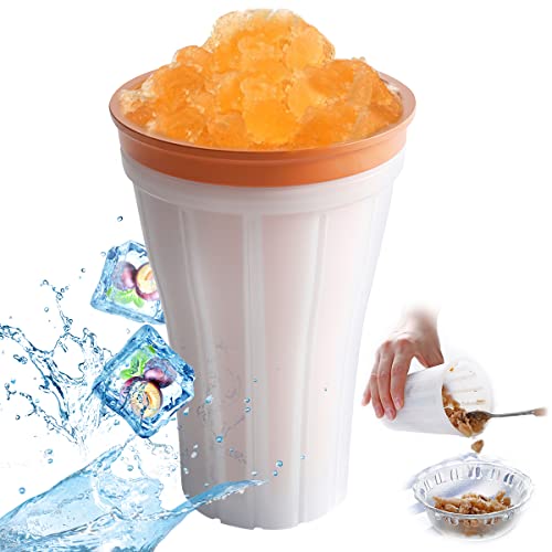 Magic Slushy Maker Squeeze Cup, RosyFate Slushy Becher Selber Machen, Ice Cup Maker,Slushy Becher Zum Drücken, Kühlbecher für Getränke, Portable Freeze Mug, Quick Frozen Smoothies Cup (Orange) von RosyFate