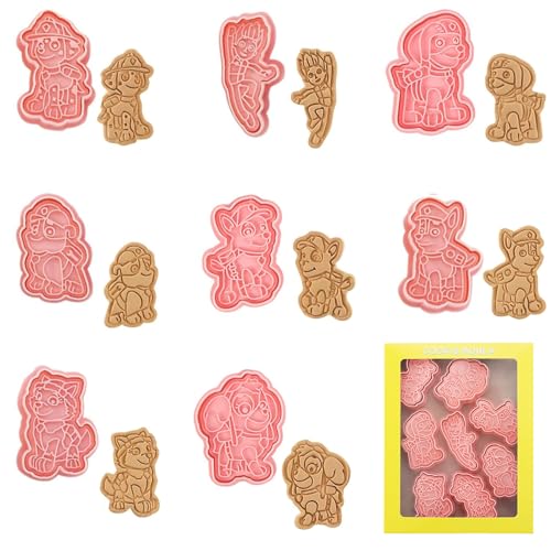 Dog Ausstecher, RosyFate 8 Stück 3D Keksausstecher Dog, Plätzchen Ausstecher, Ausstechformen, Plätzchenausstecher Tiere, für Backen DIY Cookie Fondant Schokoladen Tortendeko von RosyFate