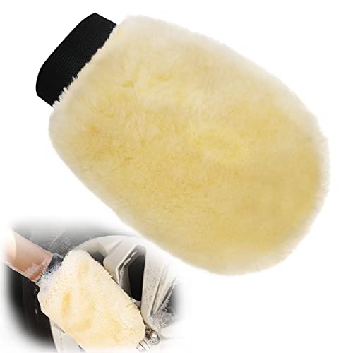 RosyFate Autowaschhandschuhe, Lambswool Wash Mitt Car, Autopflege, Auto Polieren Tücher, Doppelseitig von RosyFate