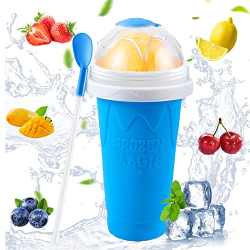 Slushy Maker Cup, RosyFate Smoothie Cup, Squeeze Cup, Frozen Magic Cup, Sommer-Slush Cup, Quick Frozen Smoothies Cup/Becher Magic Slushy Maker, Magic Freeze, Portable Freeze Mug (blue) von RosyFate