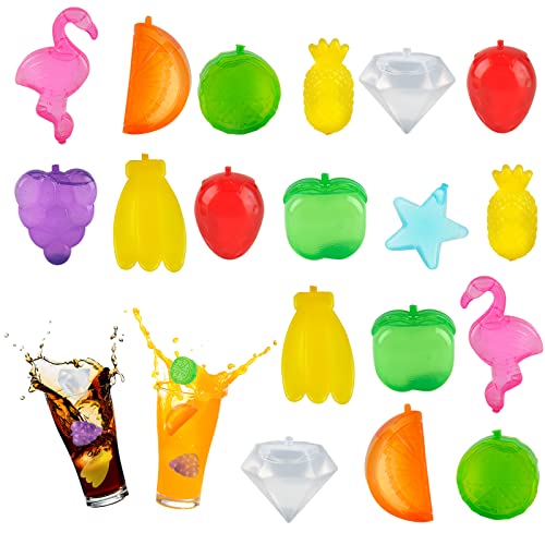 Wiederverwendbare Eiswürfel, RosyFate 25 Stück Eiswürfel Kunststoff Früchte, Plastik Eiswürfel, Ice Cubes im Früchte, Eiswürfel zum Kühlen von Getränken, Party Dekoration von RosyFate