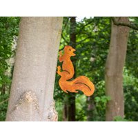 Edelrost Eichhörnchen - Metall Gartenfigur Rostdeko Für Garten & Terrasse von RotRost